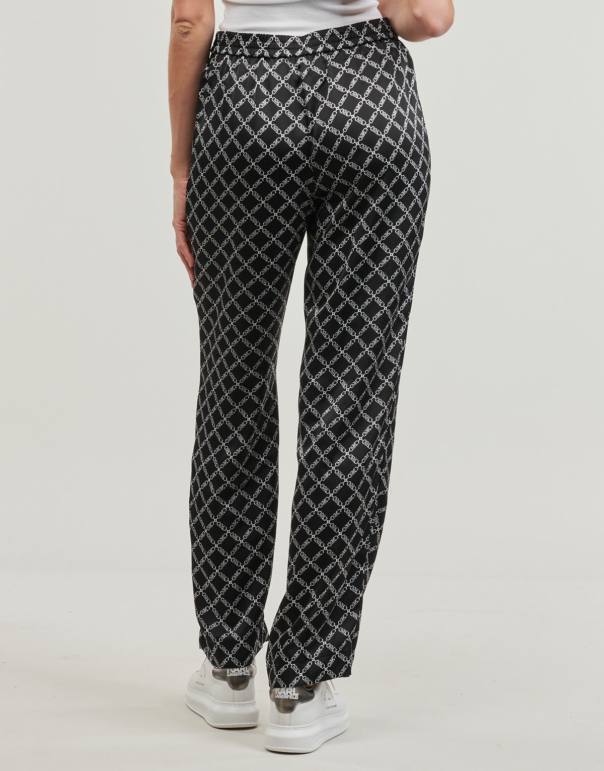 Pantaloni morbidi / Pantaloni alla zuava Donna MICHAEL Michael Kors EMPIRE LOGO PJ PANT Nero