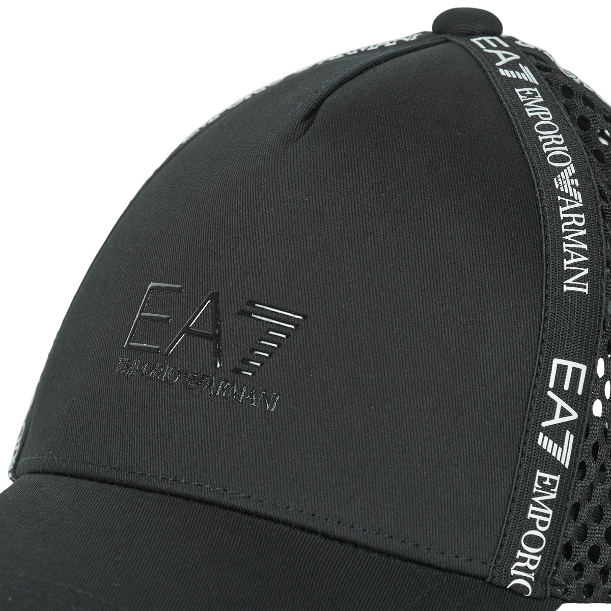 Cappellino Uomo Emporio Armani EA7 UNISEX LOGO TAPE BASEBALL Nero