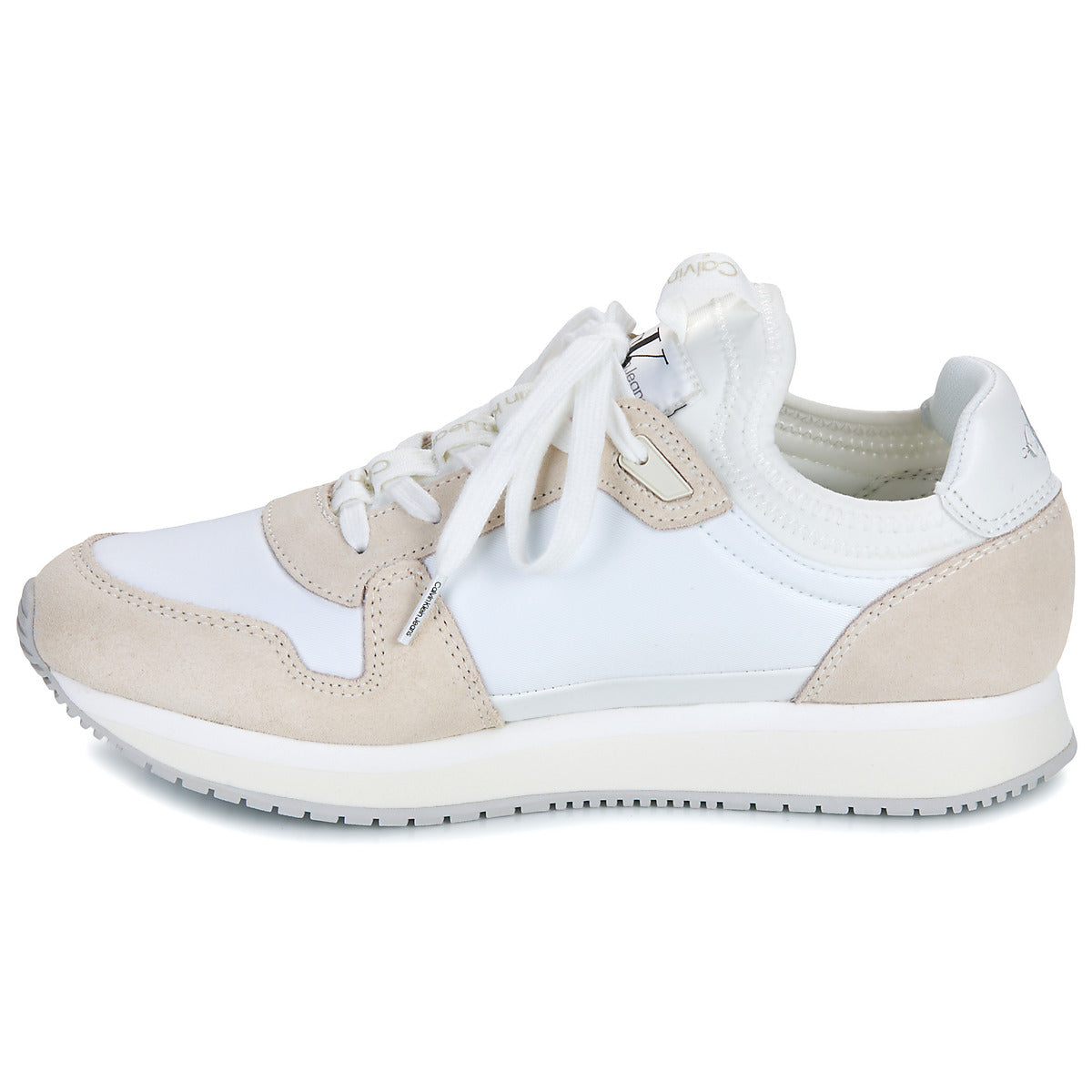 Sneakers basse Donna Calvin Klein Jeans RUNNER SOCK LACEUP NY-LTH W Bianco