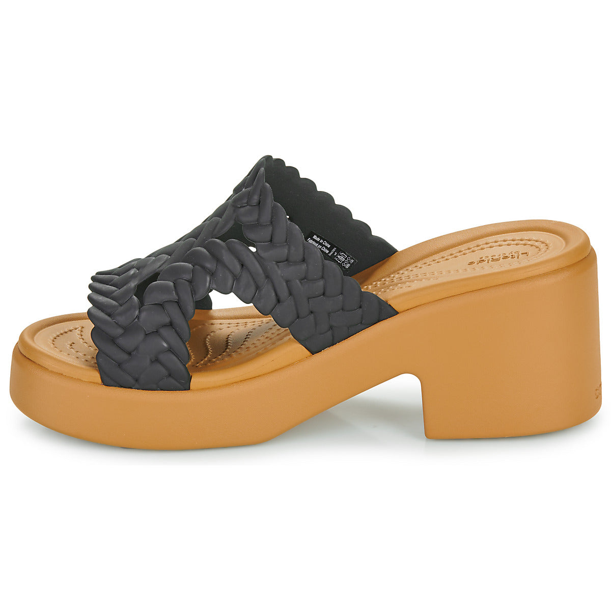 Scarpe Donna Crocs Brooklyn Woven Slide Heel Nero