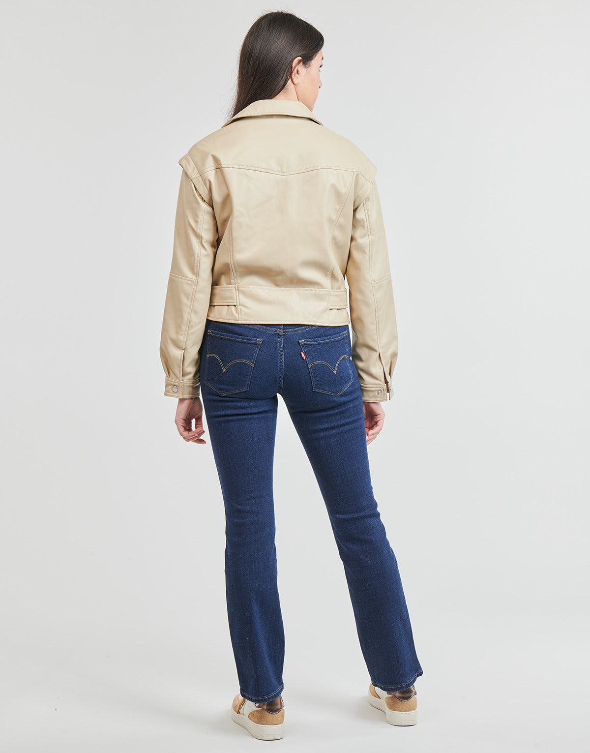 Giacca in pelle Donna Only ONLRAVEN Beige