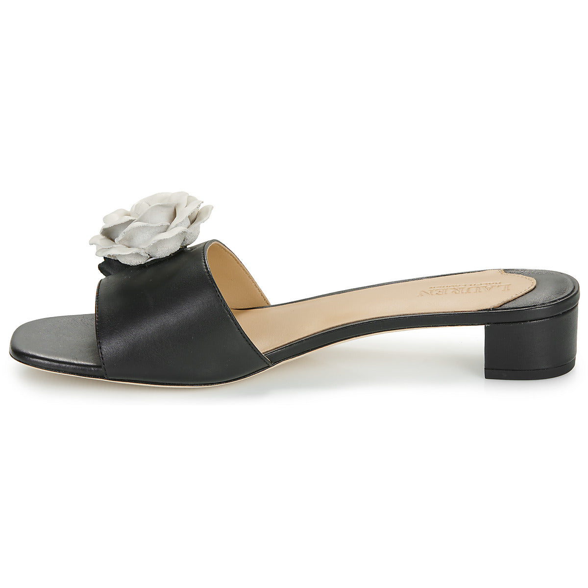 Scarpe Donna Lauren Ralph Lauren FAY FLOWER-SANDALS-FLAT SANDAL Nero