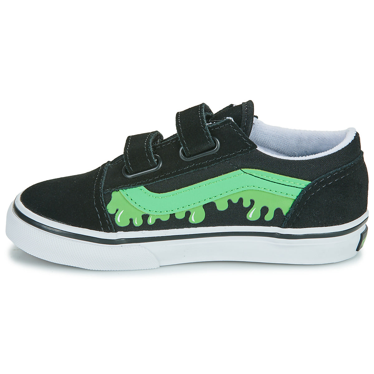Scarpe bambini ragazza Vans Old Skool V GLOW SLIME BLACK/GREEN Nero