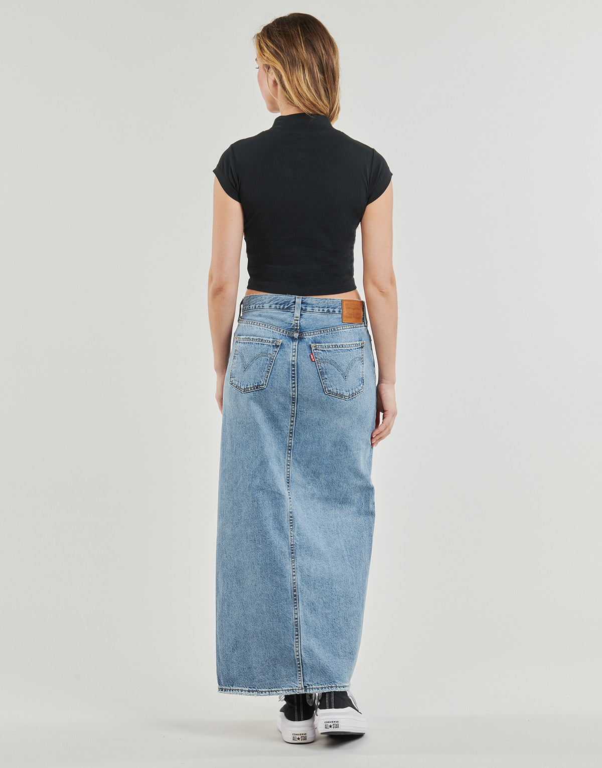 T-shirt Donna Converse WORDMARK TOP BLACK Nero