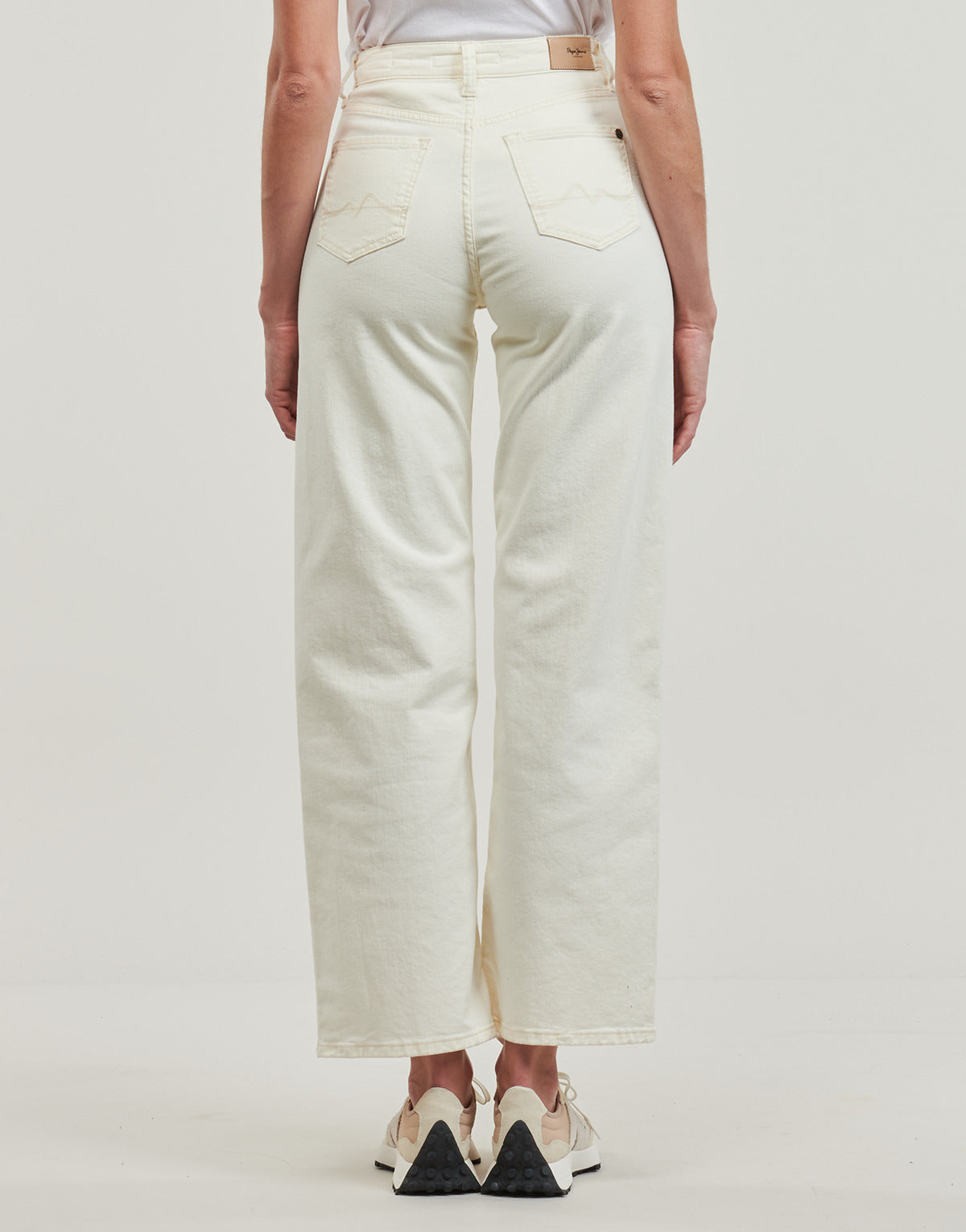 Jeans Flare Donna Pepe jeans WIDE LEG JEANS UHW Beige