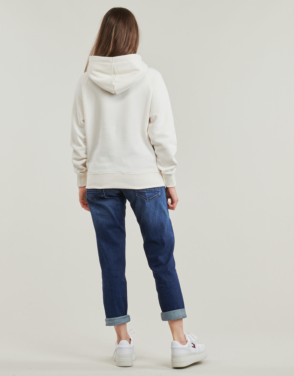 Felpa Donna Tommy Hilfiger MDRN REG VARSITY HOODIE Bianco