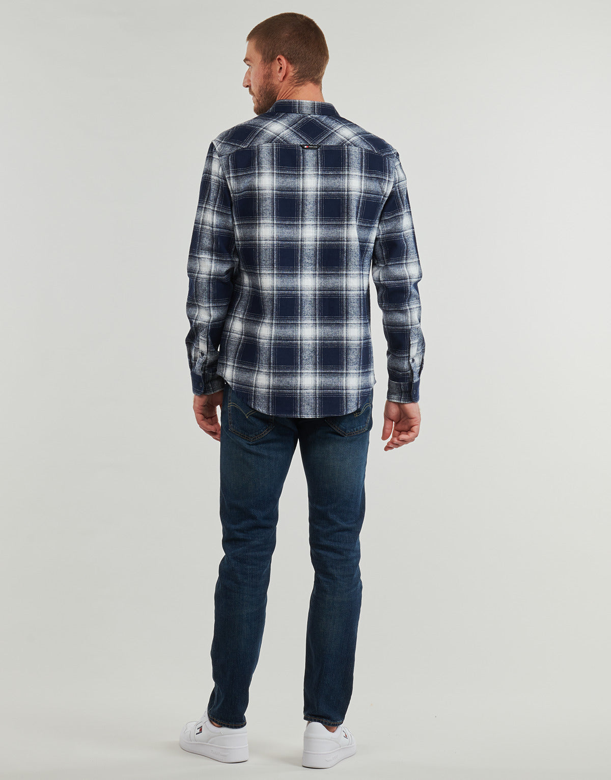Camicia a maniche lunghe Uomo Tommy Jeans TJM REG CHECK FLANNEL SHIRT EXT Marine