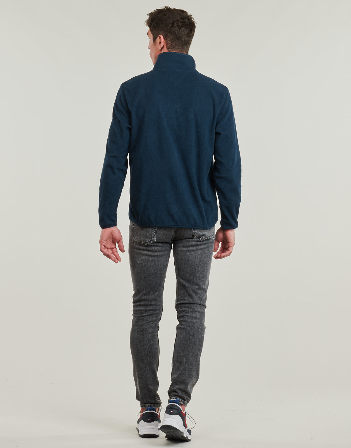 Felpa Uomo Tommy Jeans TJM REG S FLAG POLAR 1/4 ZIP Marine