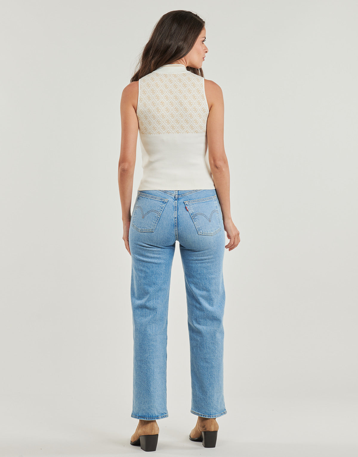 Camicetta Donna Guess SL RN LISE 4G Bianco