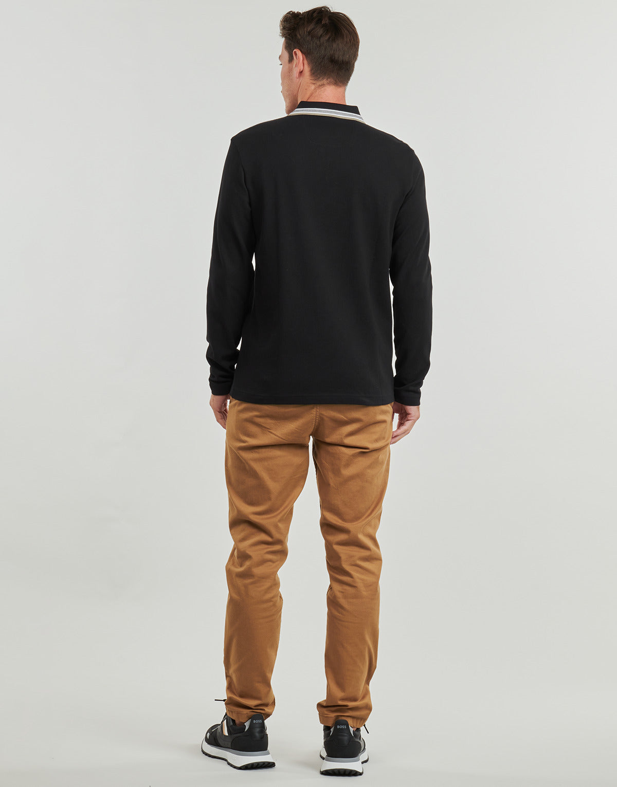 Polo maniche lunghe Uomo BOSS Plisy Grigio