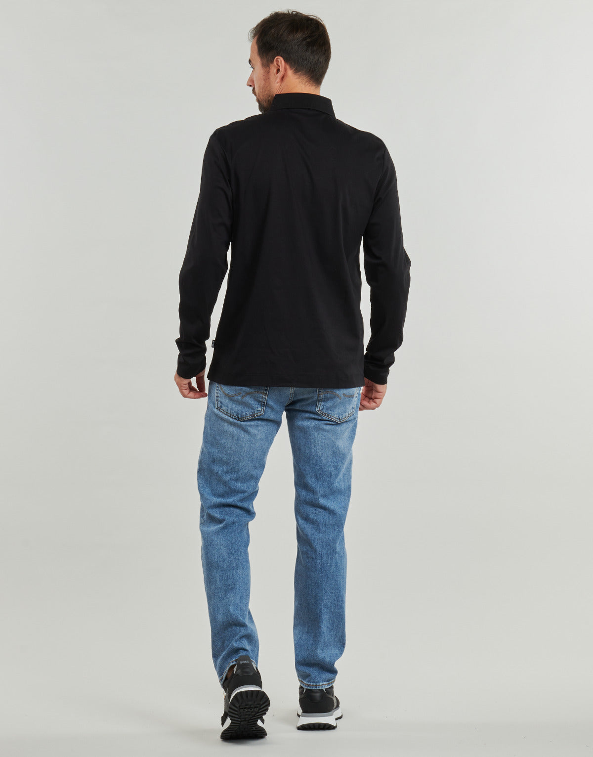 Polo maniche lunghe Uomo BOSS C-Paley 01 Nero