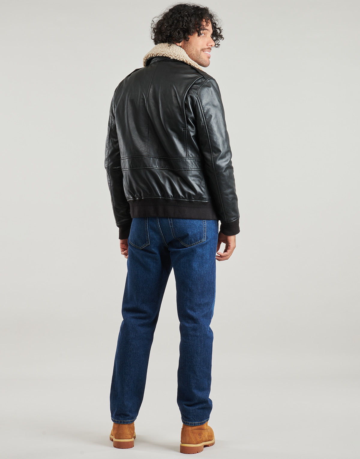 Giacca in pelle Uomo Oakwood GENNARO (removable collar) Nero