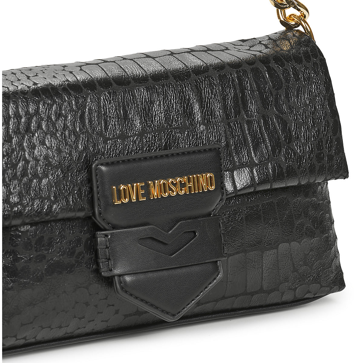 Borsa a spalla Donna Love Moschino SUPER SOFT CROCO JC4285PP0 Nero