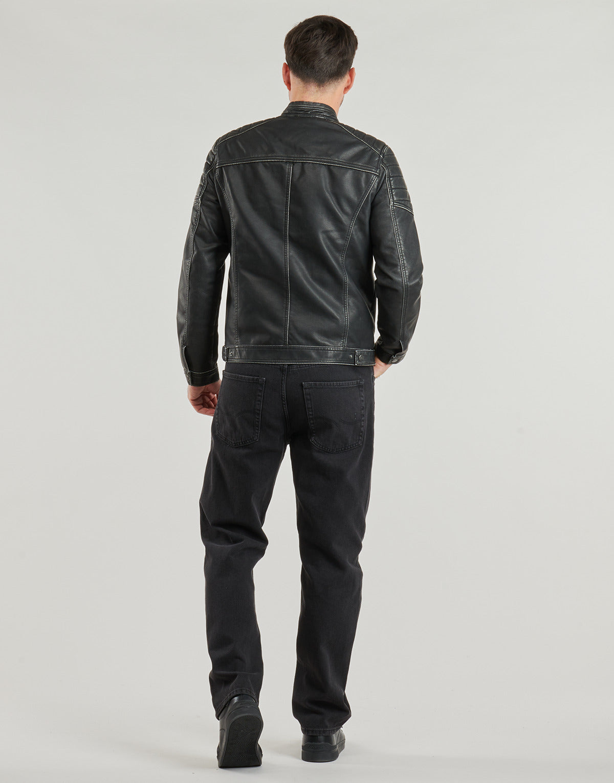 Giacca in pelle Uomo Jack & Jones JJEROCKY Nero
