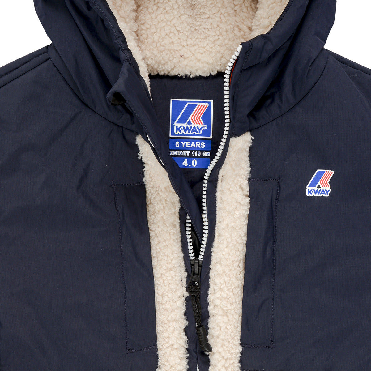 Giubbotto bambina ragazza K-Way P. SAMSON 4.0 ORSETTO Beige