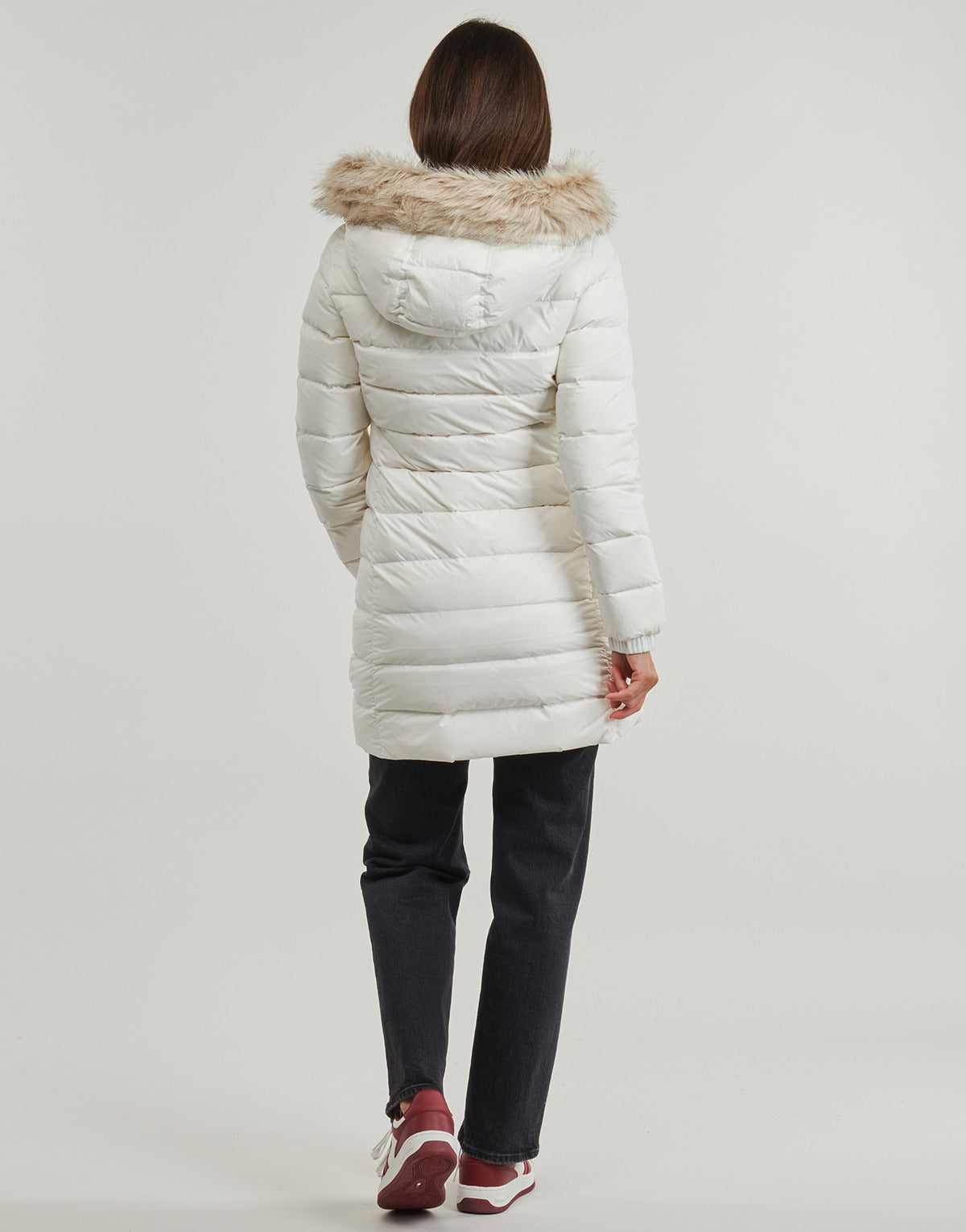 Piumino Donna Tommy Jeans TJW ESSENTIAL HOODED DOWN COAT Bianco