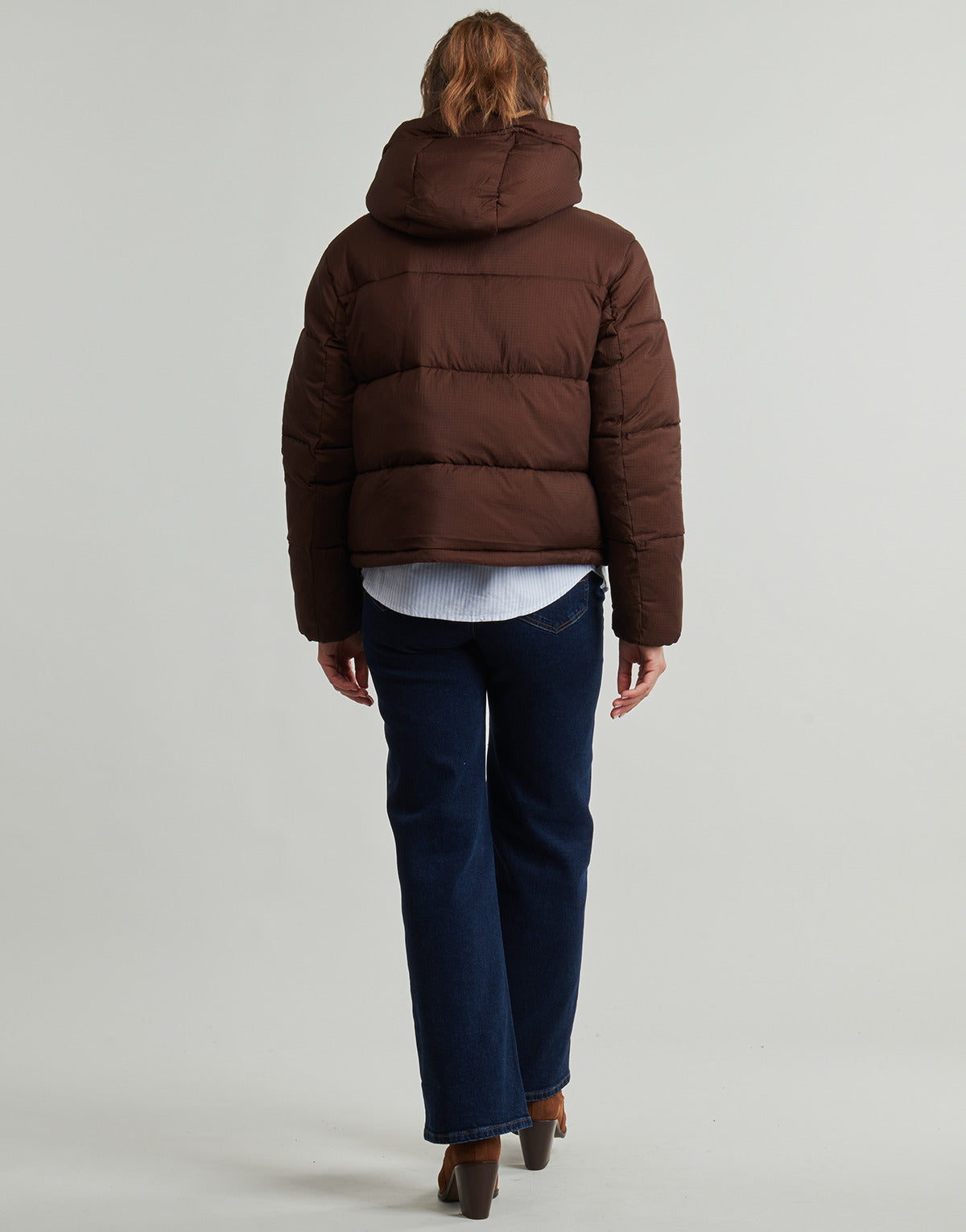 Piumino Donna Tommy Jeans TJW HOODED PUFFER JACKET Marrone