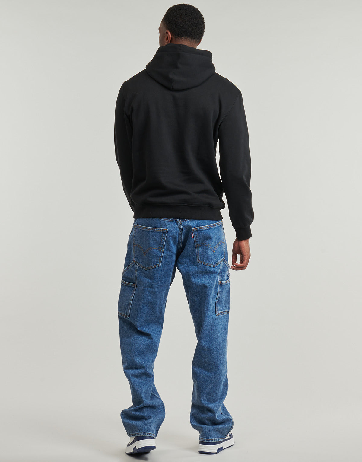 Felpa Uomo Tommy Jeans TJM REG LINEAR LOGO HOODIE EXT Nero