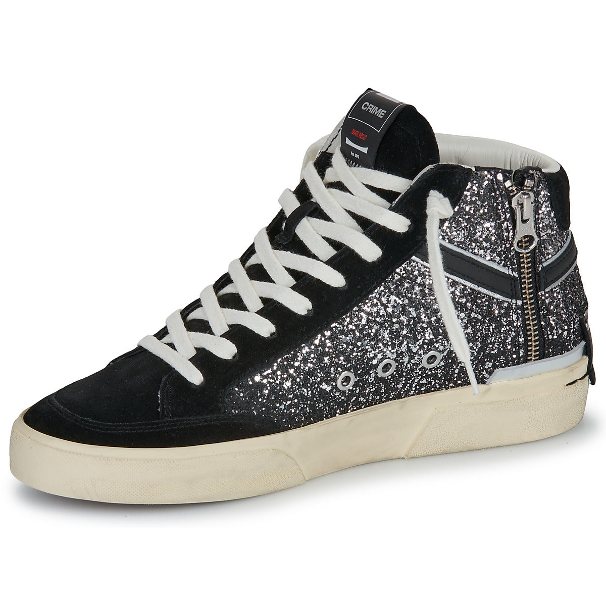 Sneakers alte Donna Crime London RECUT HIGH Nero