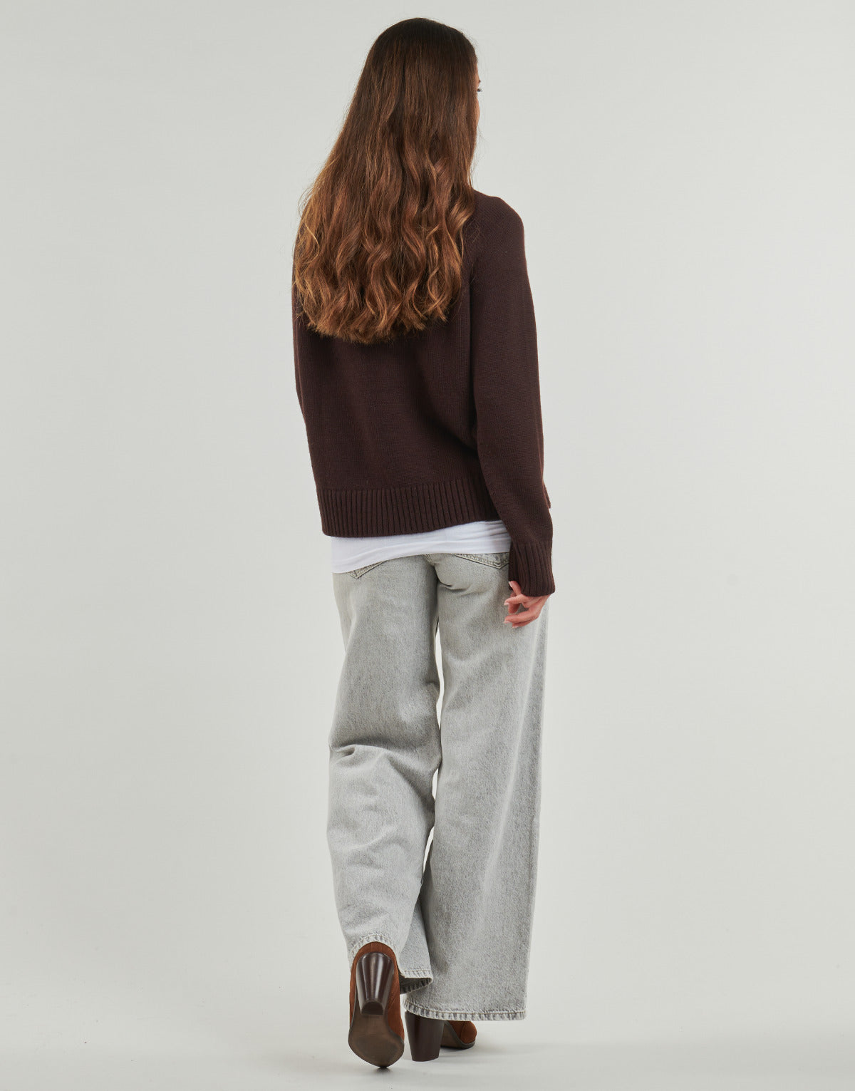 Maglione Donna MICHAEL Michael Kors SOLID TNK EASY SWEATER Marrone