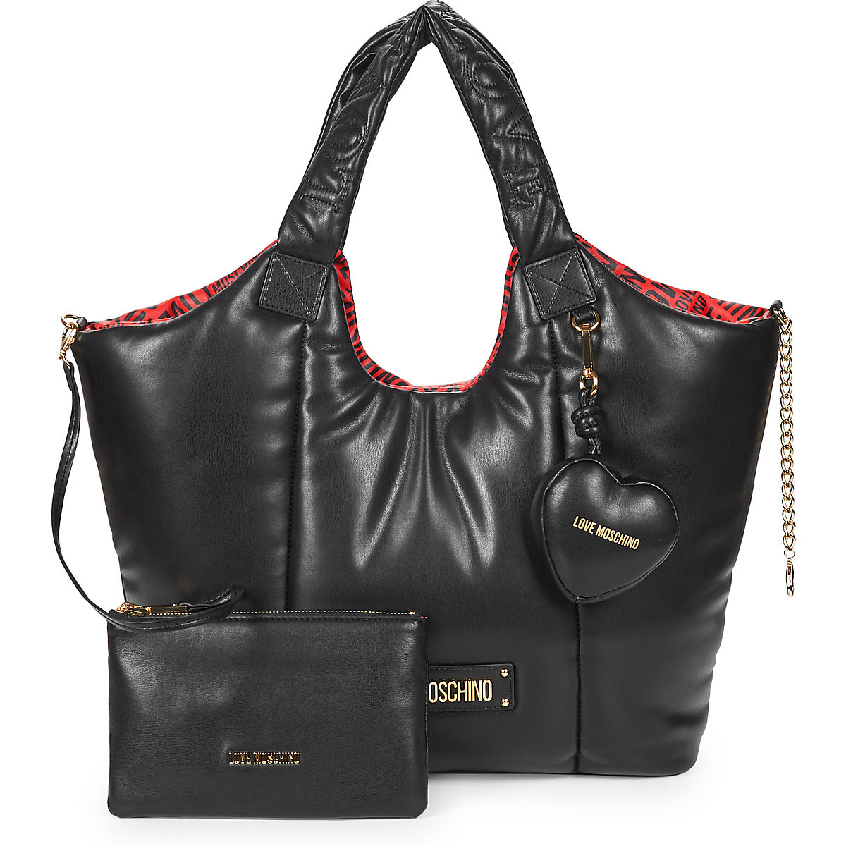 Borsa a spalla Donna Love Moschino PUFFY LOGO Nero