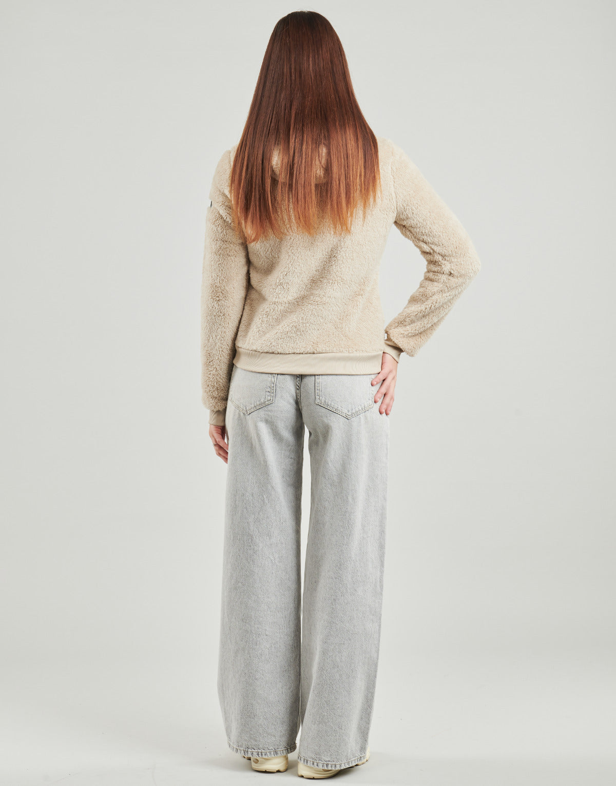 Felpa Donna Only Play ONPFLUFFY HOOD FZ Beige