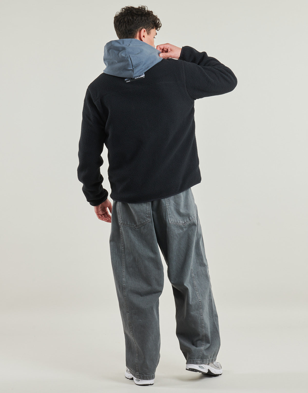 Felpa Uomo Jack & Jones JJALPES TEDDY Nero