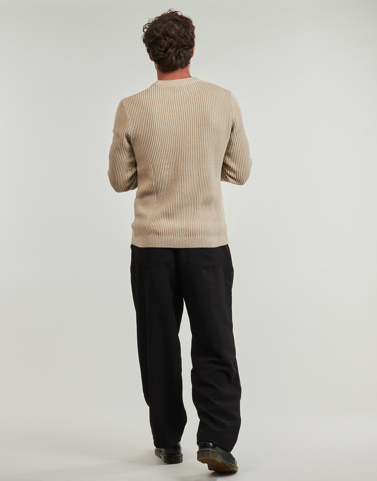 Maglione Uomo Jack & Jones JJEDOVER KNIT CREW NECK Beige