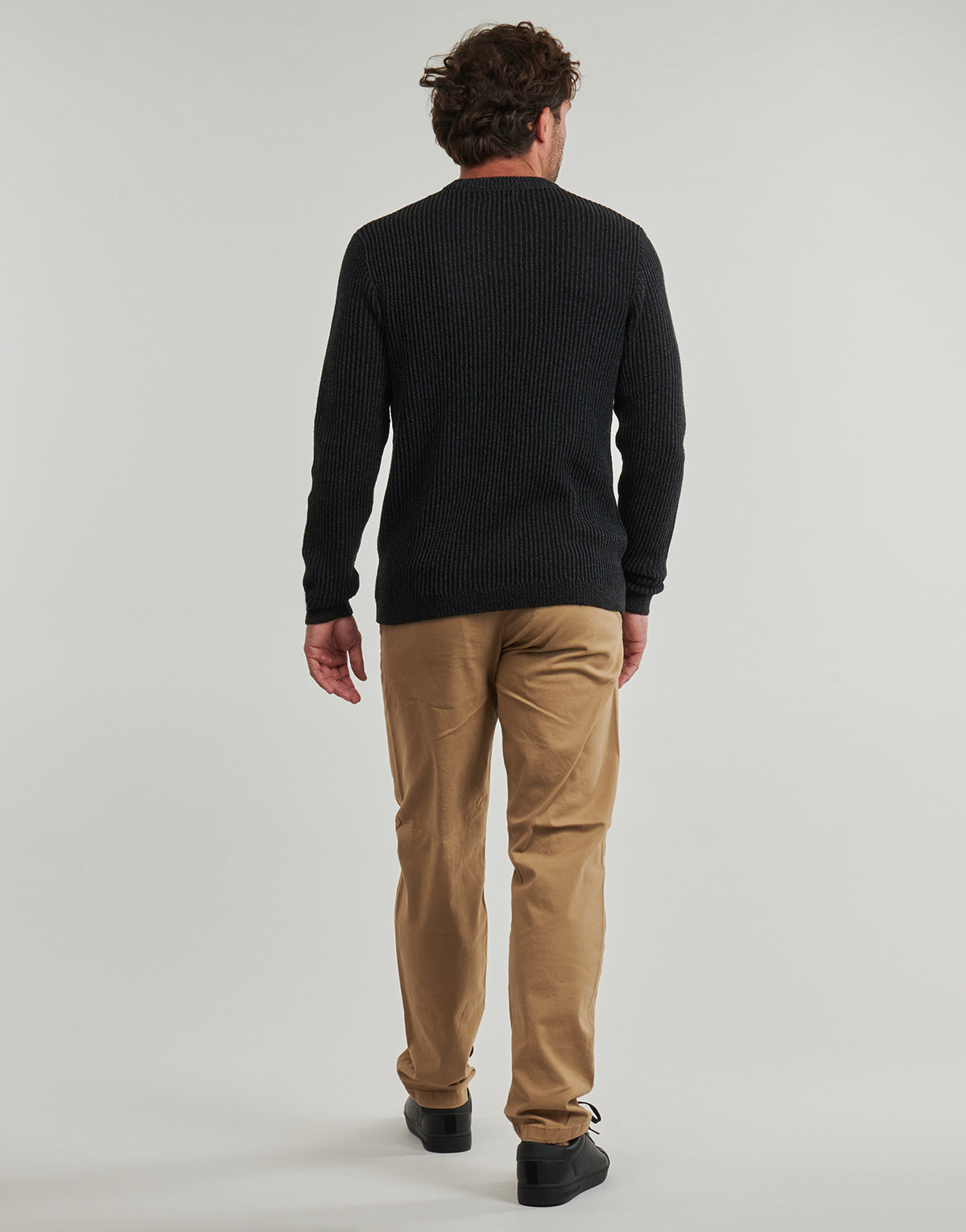 Maglione Uomo Jack & Jones JJEDOVER KNIT CREW NECK Nero