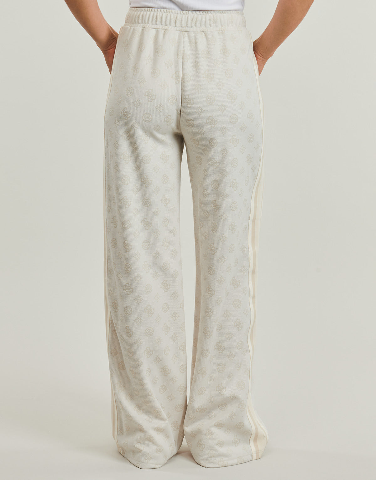 Pantaloni Sportivi Donna Guess PEONY TAPED STRAIGHT LONG PANT Bianco