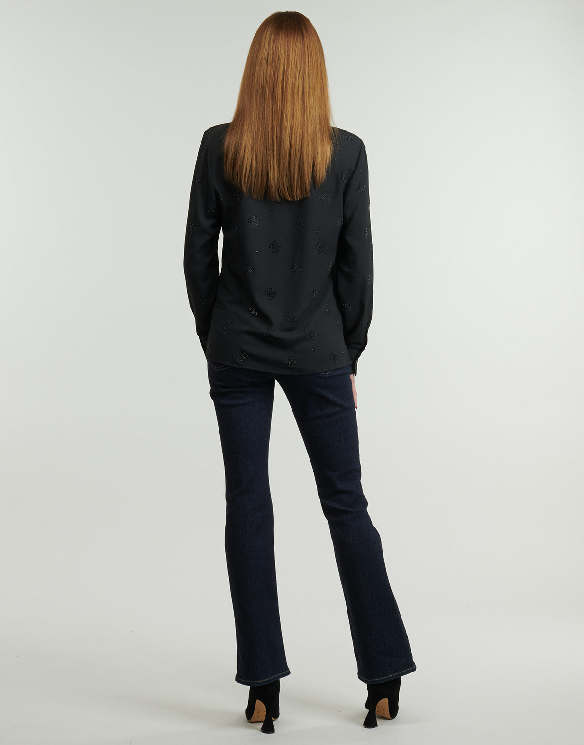 Camicia Donna Guess FLORE LOGO HOTFIX Nero