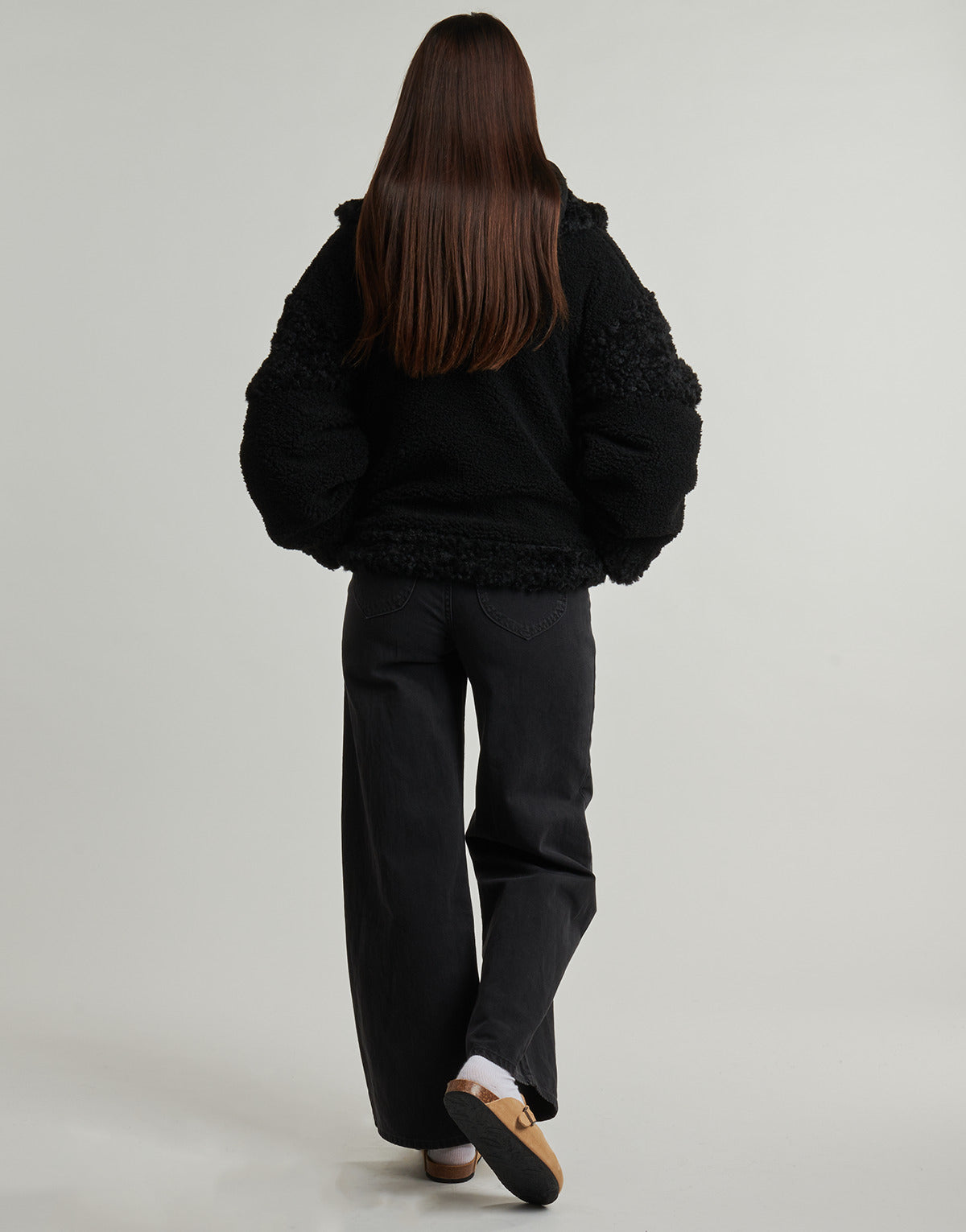 Giubbotto Donna Guess EZRA OVERSIZE FAUX FURE Nero