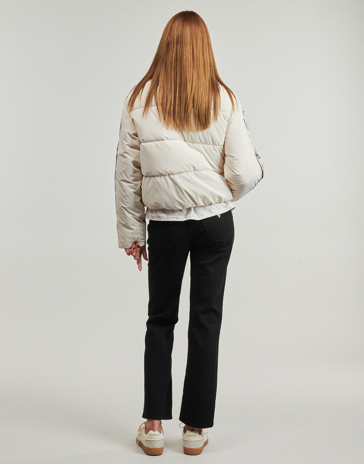 Piumino Donna Guess NEW JEAN PUFFER Beige