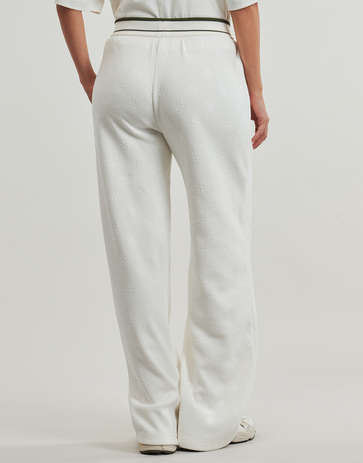 Pantaloni Sportivi Donna Guess PAULINA WIDE LEG Bianco