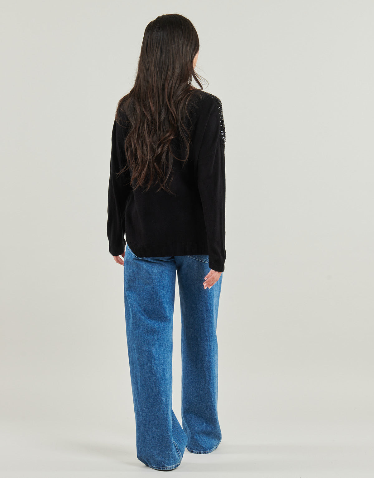 Maglione Donna Only ONLSTARRY LS SEQUIN Nero