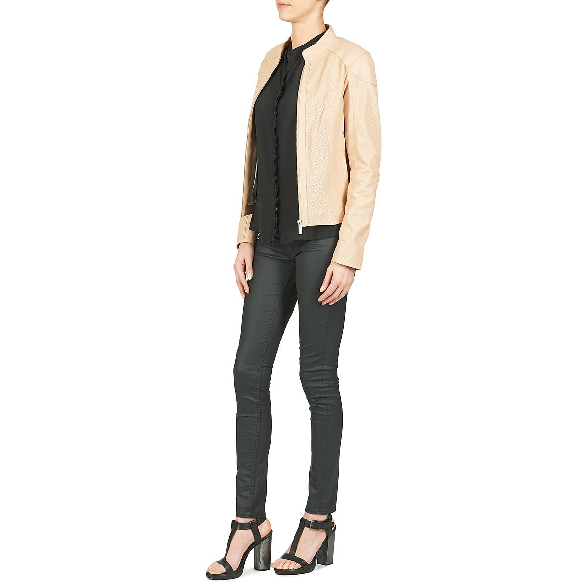 Giacca in pelle Donna Oakwood 61848 Beige