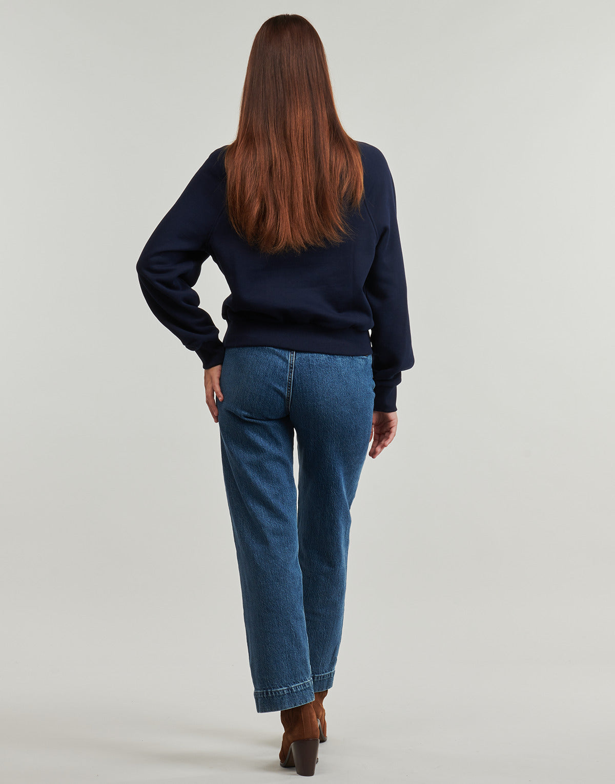 Felpa Donna Tommy Hilfiger CLASSIC SCRIPT FLEECE HALF-ZIP Blu