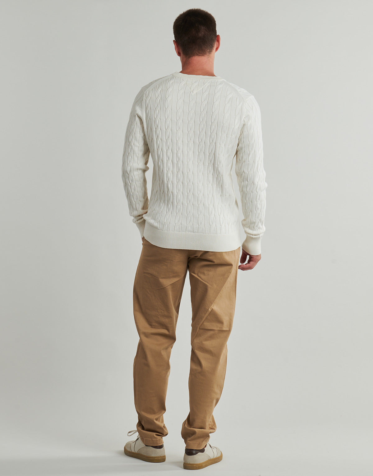 Maglione Uomo Tommy Hilfiger CLASSIC COTTON CABLE CREW NECK Beige