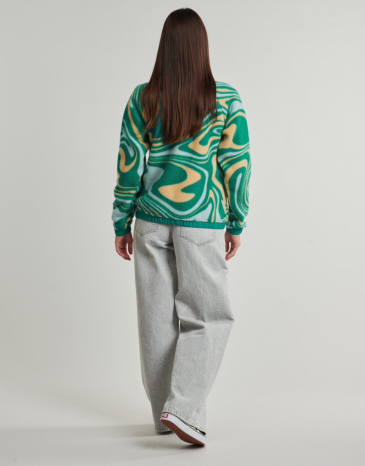 Felpa Donna Helly Hansen W IMPERIAL PRINTED PILE SNAP Verde