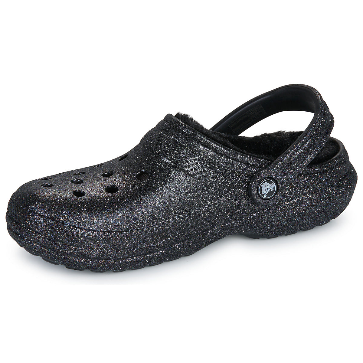 Scarpe Donna Crocs Classic Fuzz Lined Glitter Clog Nero