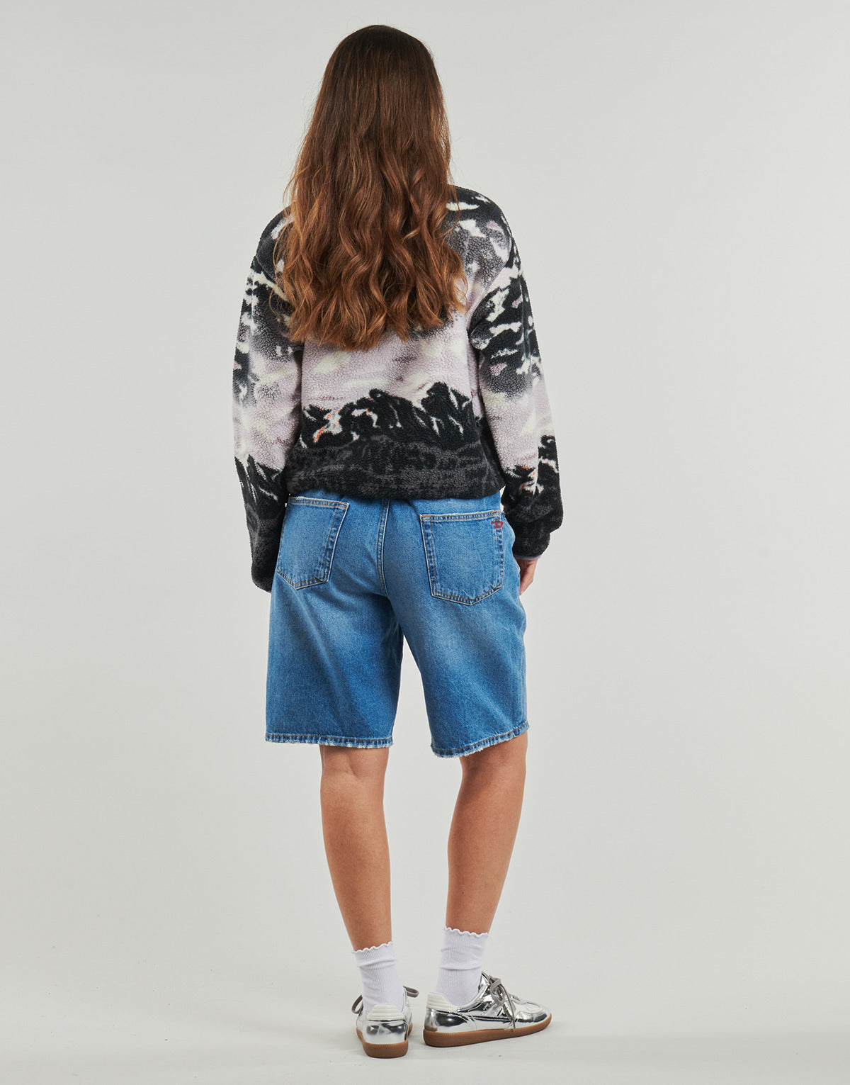 Felpa Donna Columbia HELVETIA II PRINTED CROPPED HALF SNAP Viola