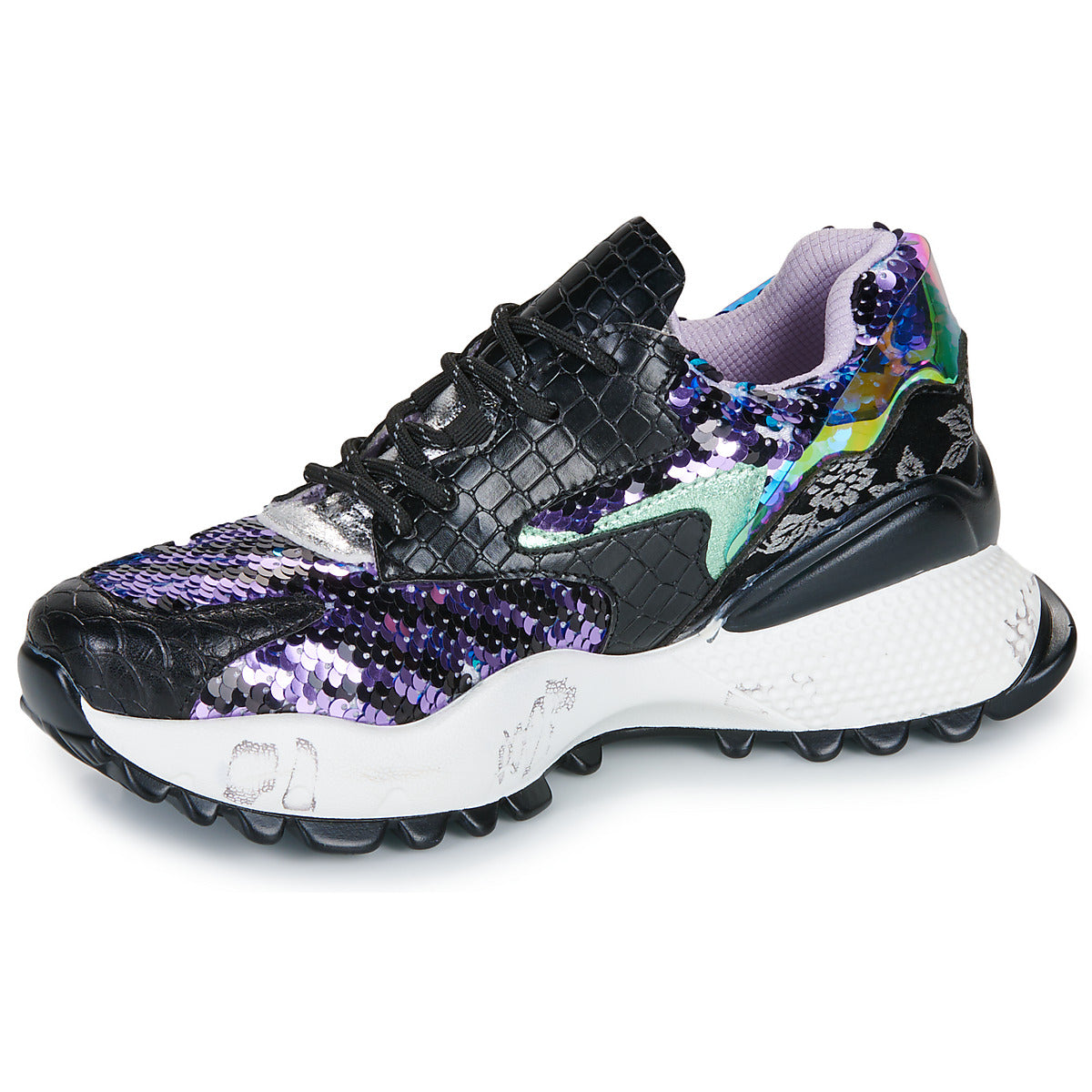 Sneakers basse Donna Exé Shoes D190608-17-PU-BLACK Nero