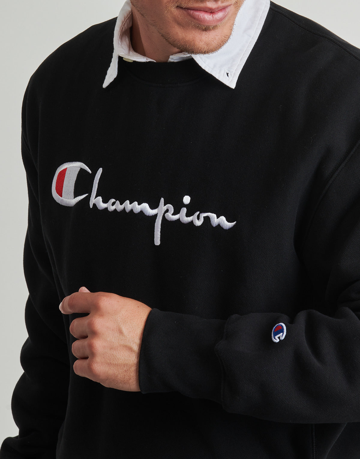 Felpa Uomo Champion CREWNECK SWEATSHIRT Nero