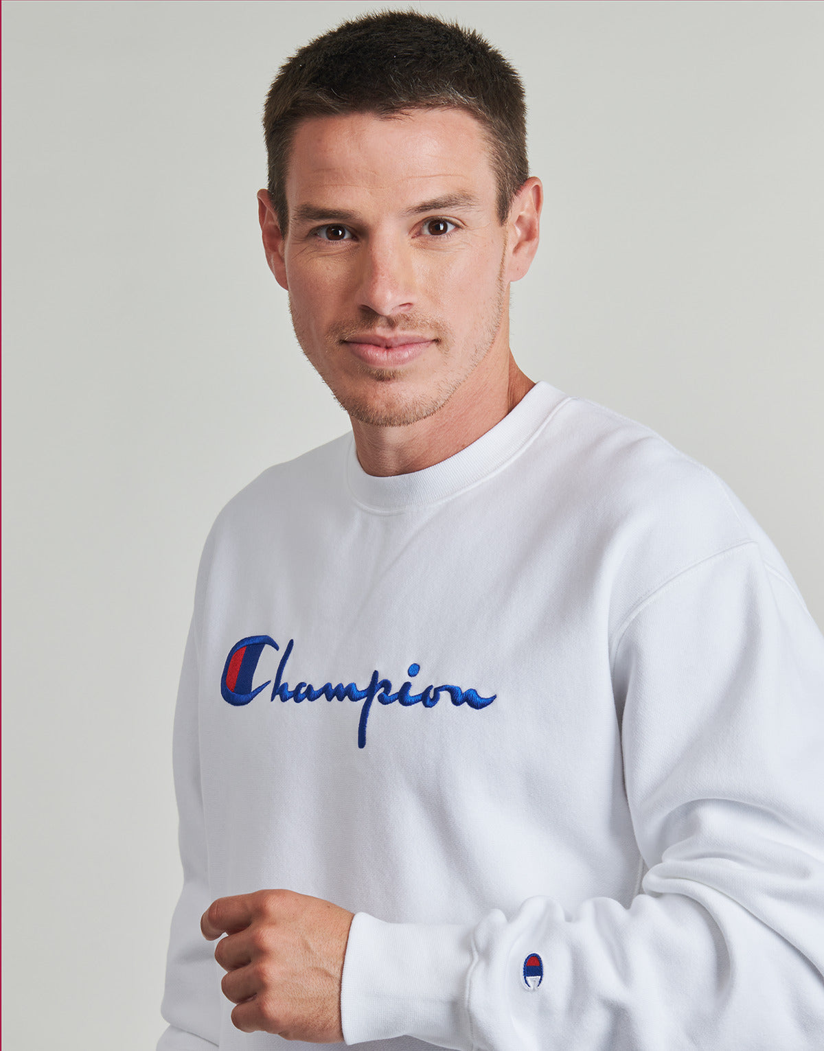 Felpa Uomo Champion CREWNECK SWEATSHIRT Bianco