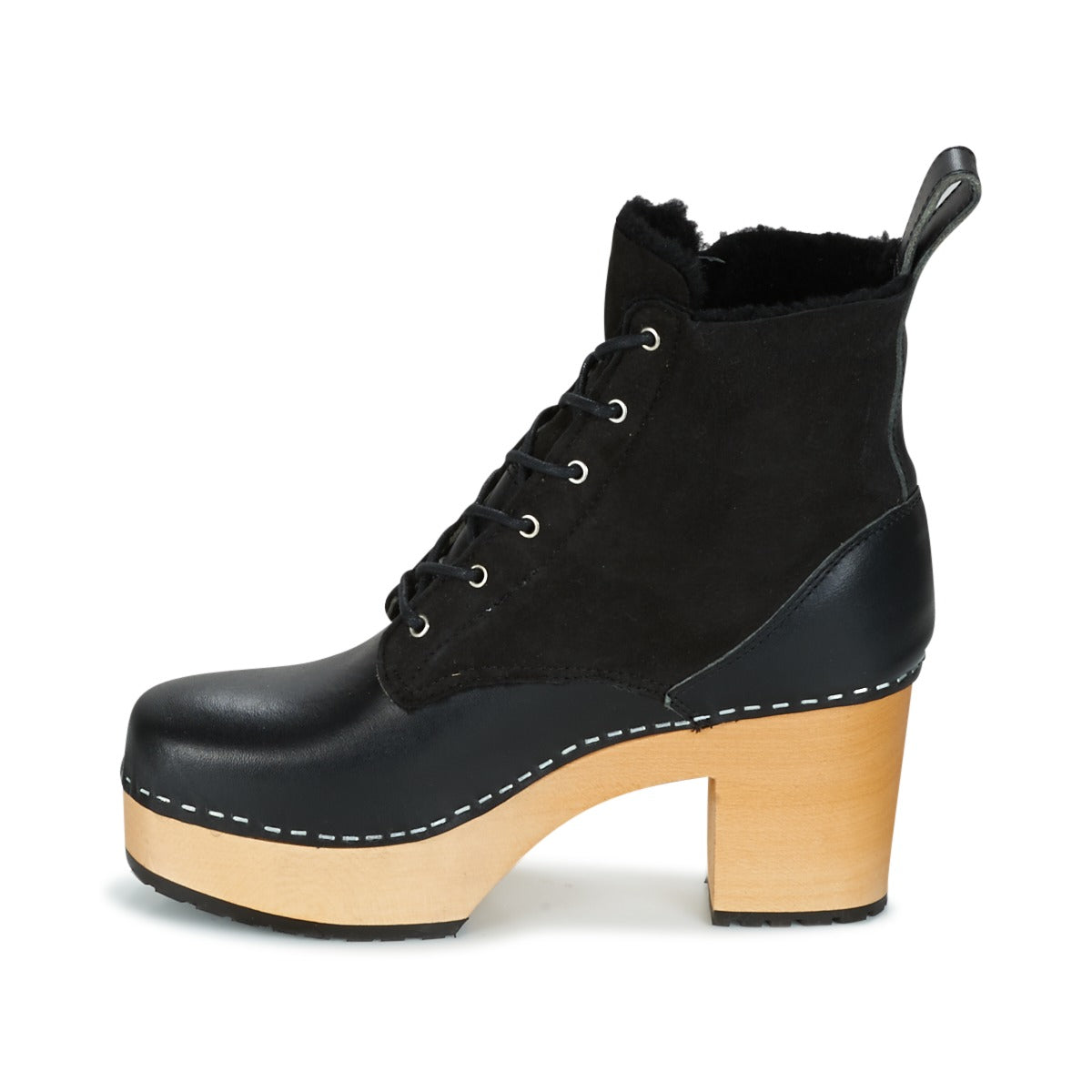 Stivaletti Donna Swedish hasbeens HIPPIE LACE UP Nero