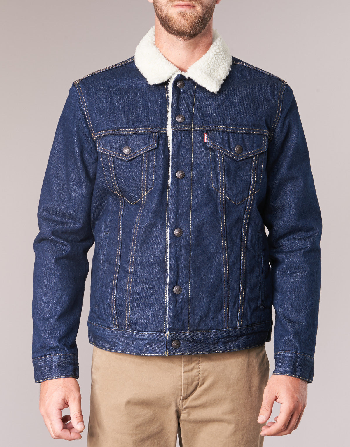 Giacca in jeans Uomo Levis TYPE 3 SHERPA TRUCKER Marine