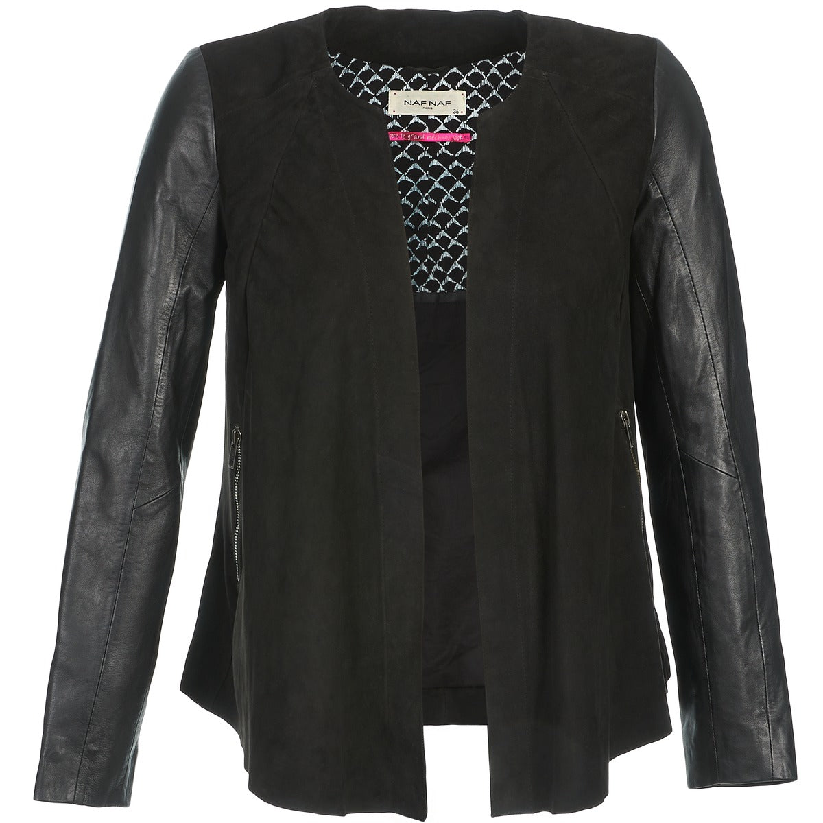 Giacca in pelle Donna Naf Naf COCOTTE Nero