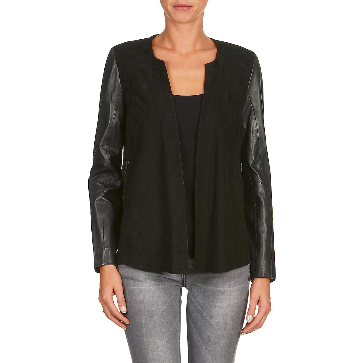 Giacca in pelle Donna Naf Naf COCOTTE Nero