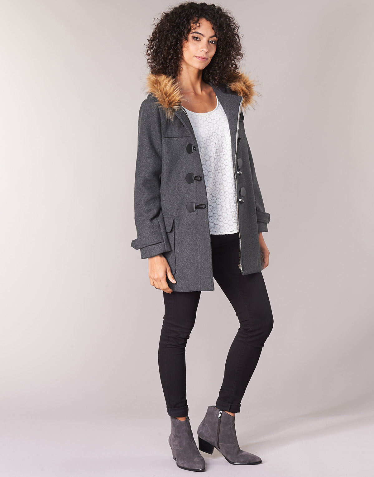 Mantella Donna Casual Attitude HAIELL Grigio