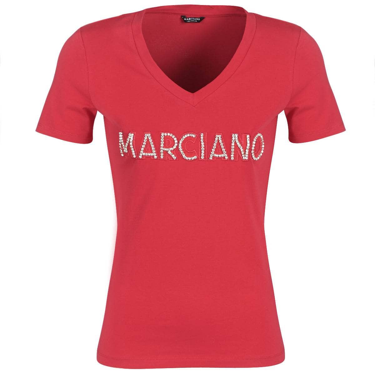 T-shirt Donna Marciano LOGO PATCH CRYSTAL Rosso